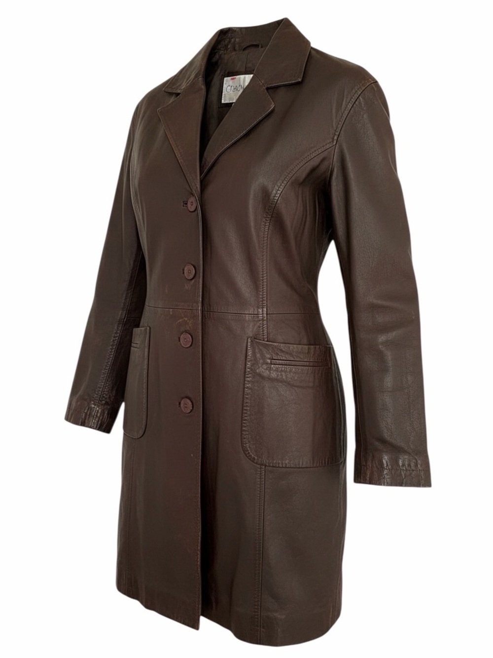 90’s Y2K Vintage Chadwick’s Leather Long Coat Chocolate Brown Large Nostalgia